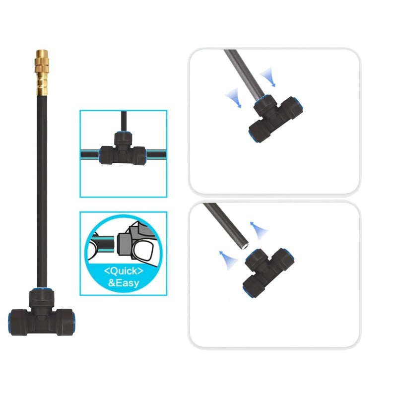 MOCOBER New drip Irrigation kit, Automatic Garden Watering System, Quick Connector and 360-degree Bending Dropper atomizing Copper Nozzle, Garden Plant Lawn Courtyard Watering System.(13 Spray nozzles) - Image 5